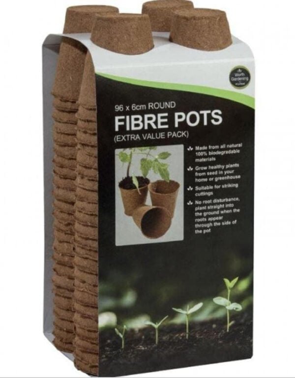 Garland - 96 x 6cm Round Fibre Pots - Value Pack - W0300