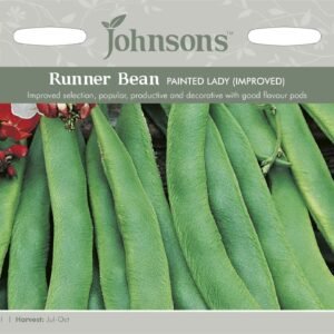 Johnsons Runner Bean Painted Lady Improved 40 Seeds