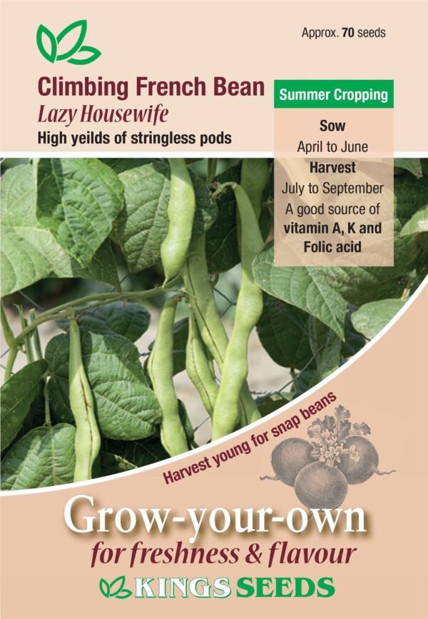 Kings Seeds Climbing French Bean Lazy Housewife Seeds