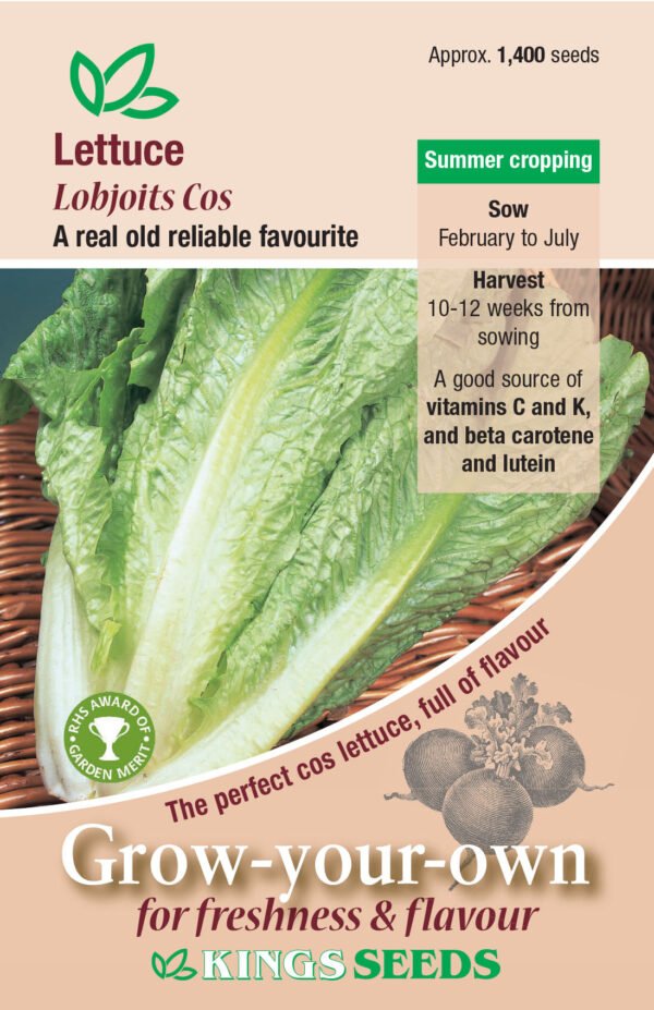 Kings Seeds Lettuce Lobjoits Cos 1400 Seeds