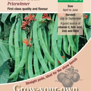 Kings Seeds Runner Bean Prizewinner 45 Seeds - Reduced Short Sow By Date Sept 2024