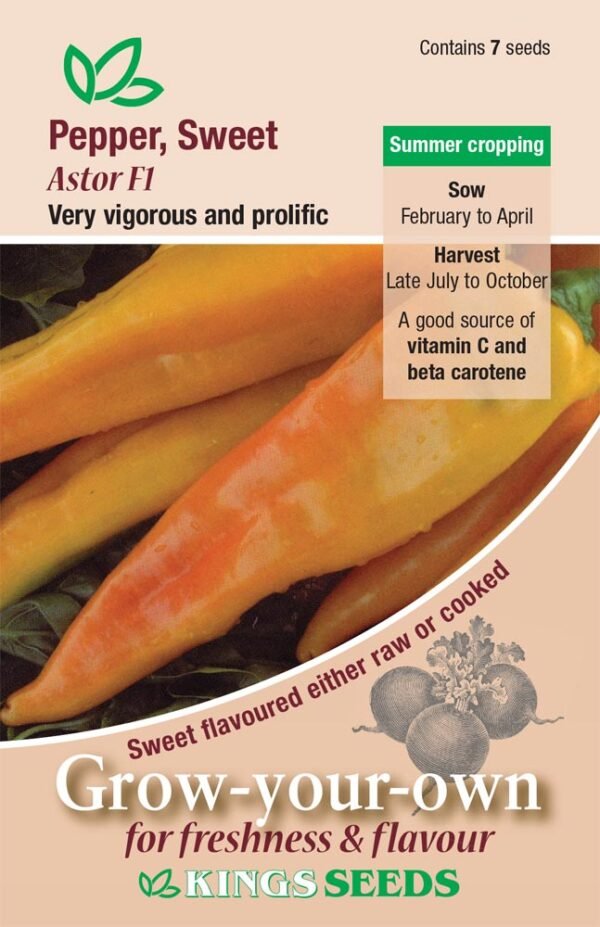 Kings Seeds Sweet Pepper Astor F1 - 7 Seeds