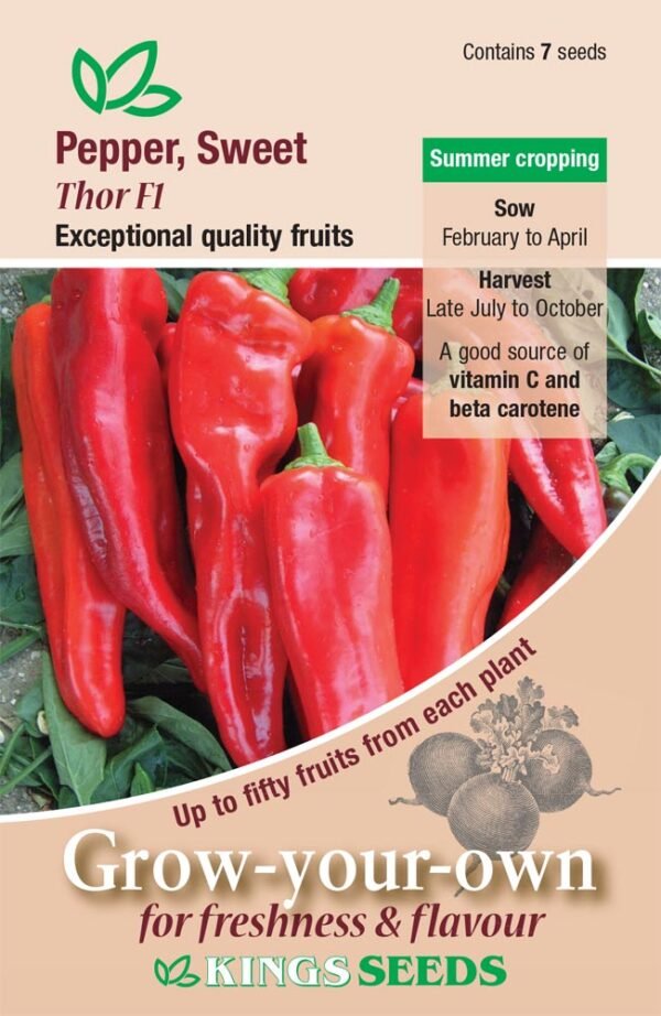 Kings Seeds Sweet Pepper Thor F1 - 7 Seeds