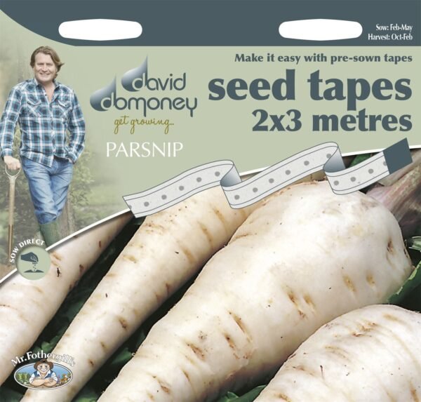Mr Fothergills - David Domoney - Vegetable - Parsnip - White Gem - Seed Tapes